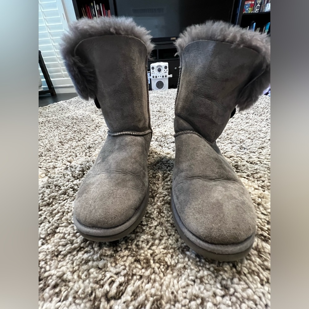 UGG Gray Bailey Button Boots